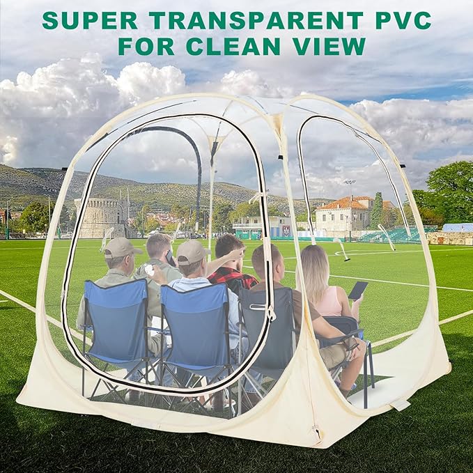 LILYPELLE All Weather Sports Shelter, Instant Pop-Up Tent, Provides Rain Protection for Watching Sports, Camping, Fishing, Cheering