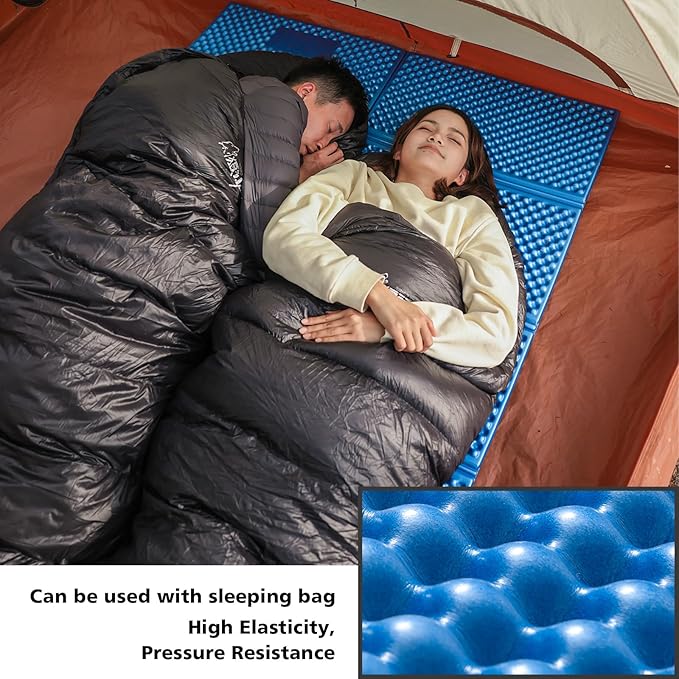 Camping Foam Sleeping Pad Lightweight Closed Cell Folding Camping Mat Moisture-Proof Camping Mattress Portable for Outdoor Hiking Mountaineering Blue