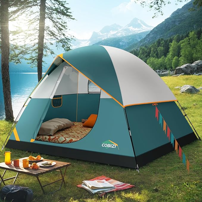 COBIZI 4-6-8-10 Person Camping Tent, Spacious Family Tents for Camping Ideal, Hiking, 3500mm Waterproof Double-Layer Windproof Tent for Hiking & Backpacking
