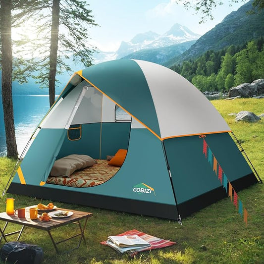 COBIZI 4-6-8-10 Person Camping Tent, Spacious Family Tents for Camping Ideal, Hiking, 3500mm Waterproof Double-Layer Windproof Tent for Hiking & Backpacking