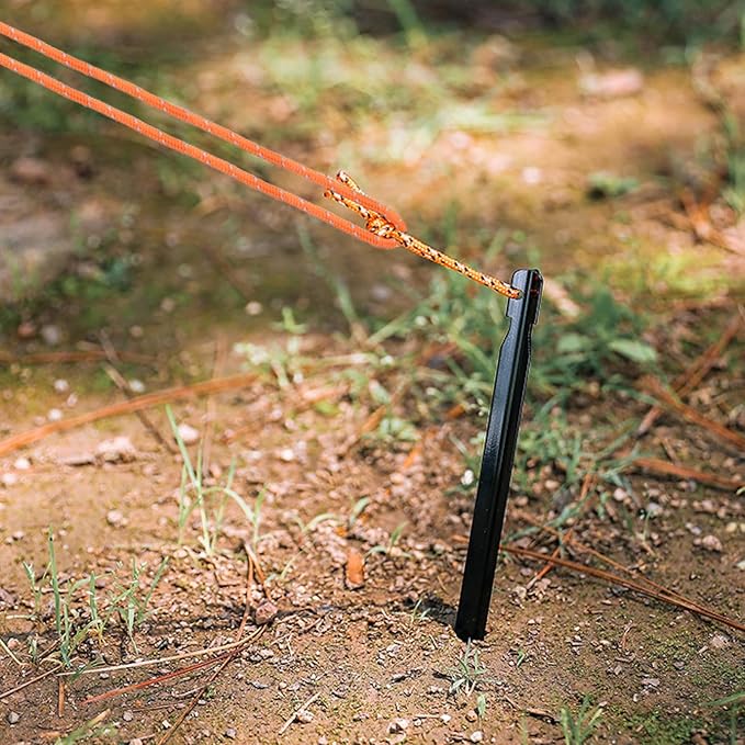 TRIWONDER Aluminum Tent Stakes Pegs & Reflective Guylines with Tent Cord Tensioners for Camping, Hiking, Backpacking (Green)