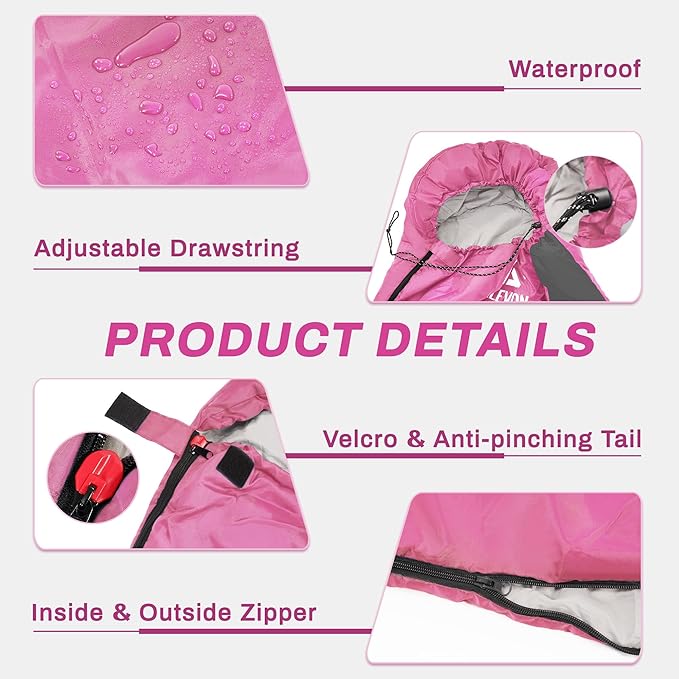 Elevon Double Sleeping Bag 2 Pillows for Adults, Queen Size XL Sleeping Bag Waterproof, Compact with Compression Sack, 2 Person Sleeping Bags Cold Warm Weather- 3 Seasons, Backpacking, Hiking, Travel