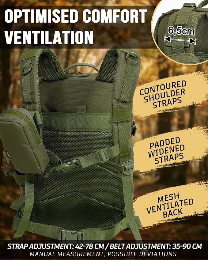Military Tactical Backpack,Sturdy Work & Molle Laptops Rucksack,Army Pack for Hiking Camping Travel Fishing Gym,Green