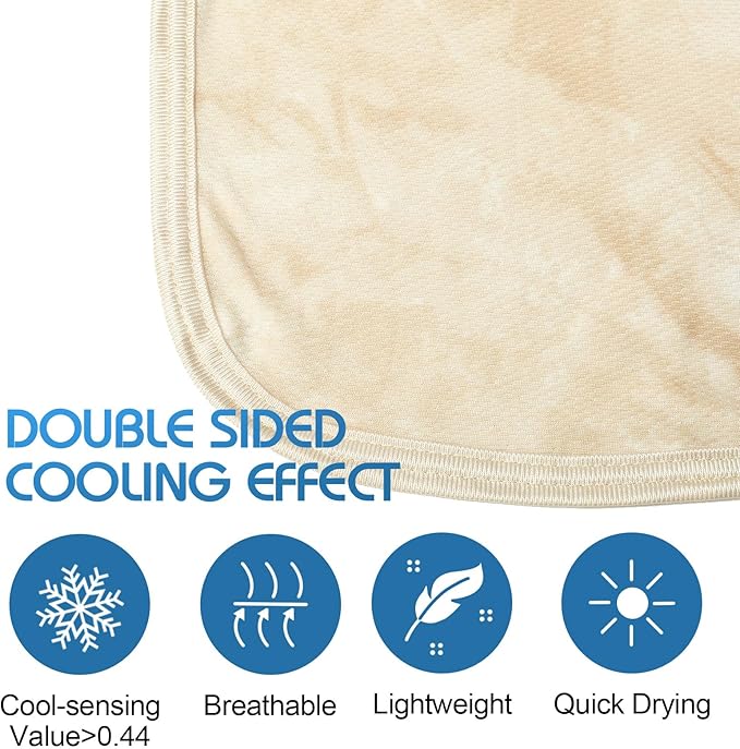 Ailemei Direct Cooling Throw Blanket with Double Sided Cold Effect, Lightweight Breathable Summer Tie Dye Bed Blankets, Transfer Heat to Keep Body Cool for Hot Sleepers Night Sweats, 50“x60”