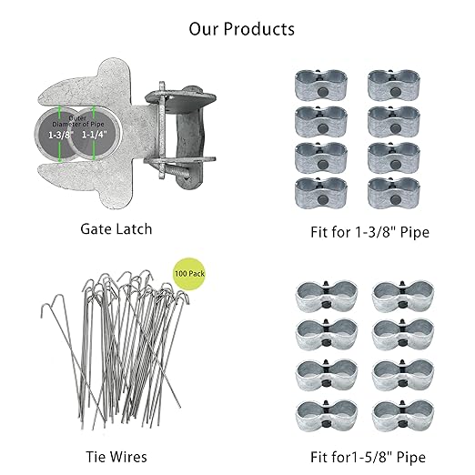HITTITE 100-Pack Chain Link Fence Dog Fence Slats Hook,Repair Aluminum Wire Ties for Chain Link Fence and Dog Fence, Metal Wire Ties for Dog Fence, Chain Link Hook 7-9/10" Long, Diameter 13.5gauge.
