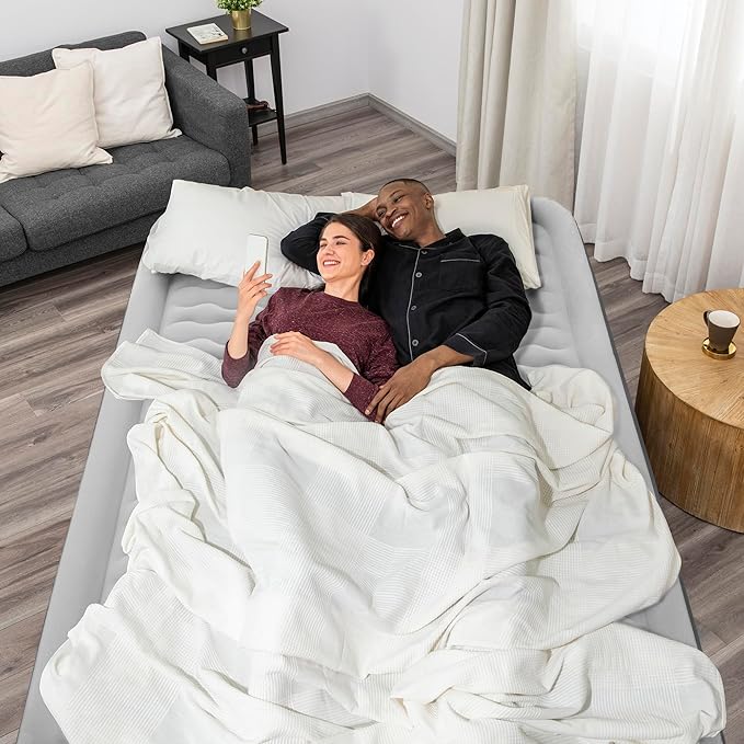 Sealy: AlwayzAire Tough Guard 18" Airbed - Queen - Built-in Dual Pump, Inflatable Matress, Wave Beam Construction, Antimicrobial Treatment, USB Charge