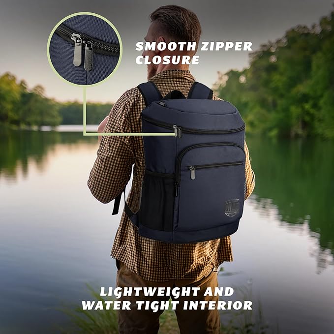 Mossy Oak MLF Fishing Cooler Backpack - Major League Insulated Leak Proof Beverage Coolers Bag