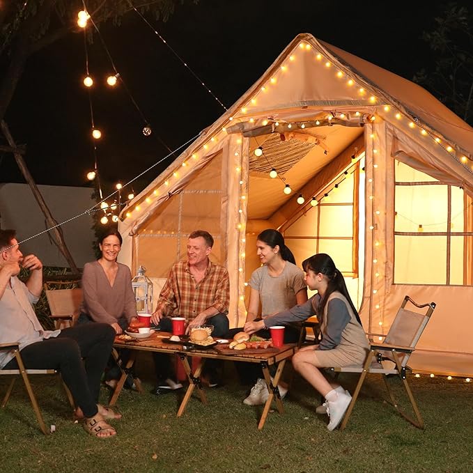 Tents for Camping - Inflatable Tent with PUM, Instant Setup Waterproof Tent, Oxford Fabric Camping Tent with Skylight, 3x2.4x2.2m Large Inflatable Camping Tent, 4 Season Family Tents for Camping
