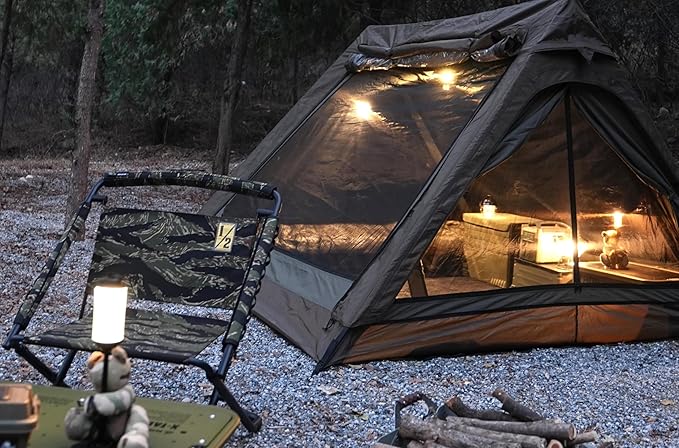 4 Person Canvas Tent with Full Rainfly&Footprint, Easy Set Up Breathable 4 Season FamilyTent for Winter Outdoor Glamping Car Camping