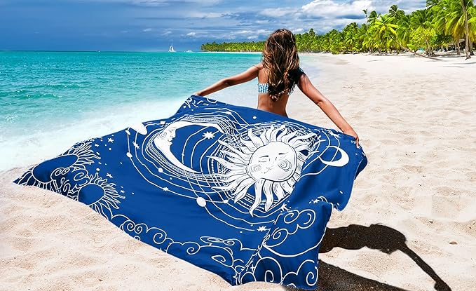 Beach Blanket Waterproof Sandproof Beach Mat 79" X 83"/10'x9'for 2-8 Adults Quick Drying Outdoor Picnic Mat Beach Accessories for Travel, Camping, Hiking