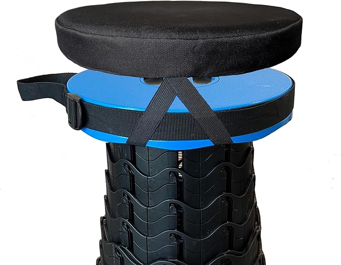 Collapsible Stool Cushion (Exclude Stool) for Retractable Folding Stools, Original & Authentic Telescopic Stool Seat Cushion with Thickened Premium Soft Foam (Round 2-Pack)