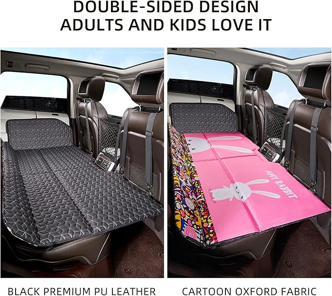 ABE Non-Inflatable Car Mattress,Double-Sided Folding Car Bed Mattress SUV,Portable SUV Mattress,Camping Mattress Back Seat,Travel Camping Mattress for Sleeping (Amy Bunny)