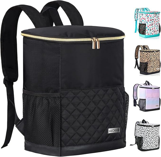 Wolka Cooler Backpack 30 Cans,Portable Backpack Coolers Insulated Leak Proof,Waterproof Soft Sided Cooler Bag for Travel,Beach,Camping,Picnic,Lunch Backpack for Women (Black Shark)
