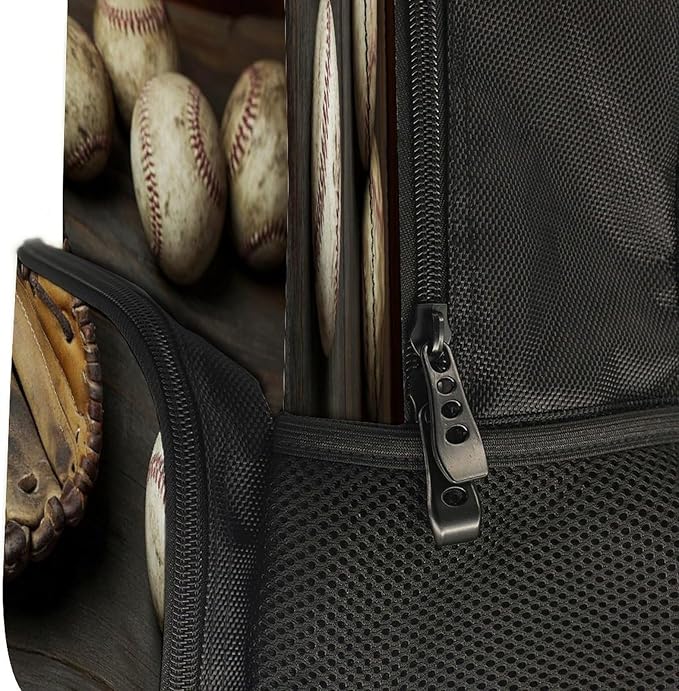 Daypack Backpack Polyester Multipurpose Anti-Theft Retro Baseball Shoulder Bag Big Capacity Gym Outdoor Hiking Backpack With Smooth Zippers