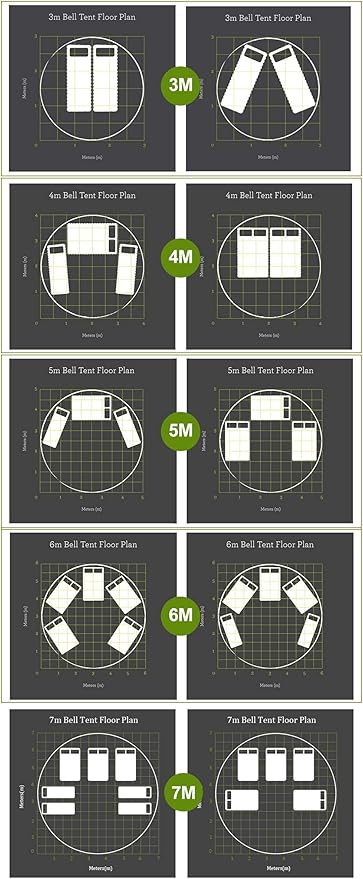 PlayDo Waterproof 4 Season Cotton Canvas Hot Tent Bell Wall Tent Yurt Tent with Stove Jack Hole for Outdoor Family Camping