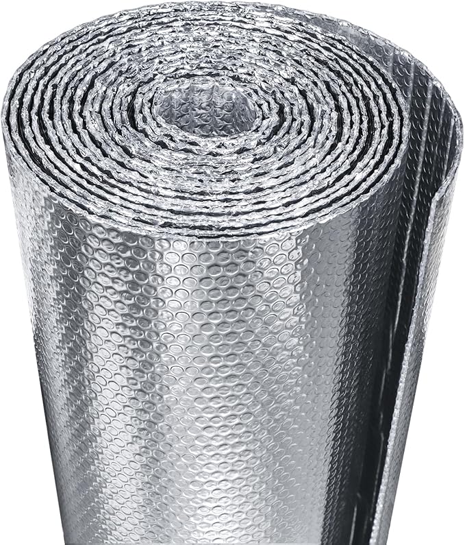 Reflective Bubble Window Insulation for Summer Heat, Sun Reflector for Windows, Insulation Roll for RV Window Insulation, 24"(W) x10 Ft (L) Window Insulation Kit, RV Windwow Coverings.