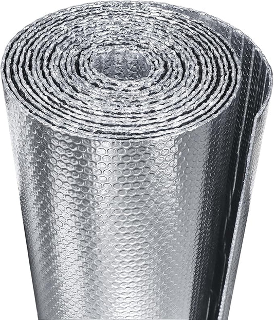 Reflective Bubble Window Insulation for Summer Heat, Sun Reflector for Windows, Insulation Roll for RV Window Insulation, 24"(W) x10 Ft (L) Window Insulation Kit, RV Windwow Coverings.