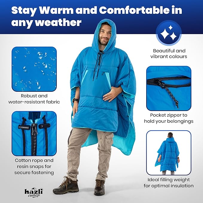 hazli Comfortable Wearable Blanket - Insulated Camping Blanket Outdoor