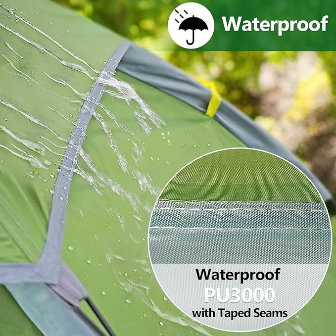 AYAMAYA 1 Person Tent for Backpacking - Lightweight Single Person Hiking Tent with Skylight & Waterproof Rainfly & Ground Vents, Easy Setup One Man Small Tent for Camping Backpacking Hiking