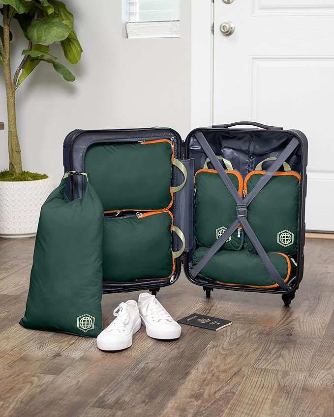 Compression Packing Cubes Set for Carryon Suitcases- Lightweight, Durable Clothes Organizer