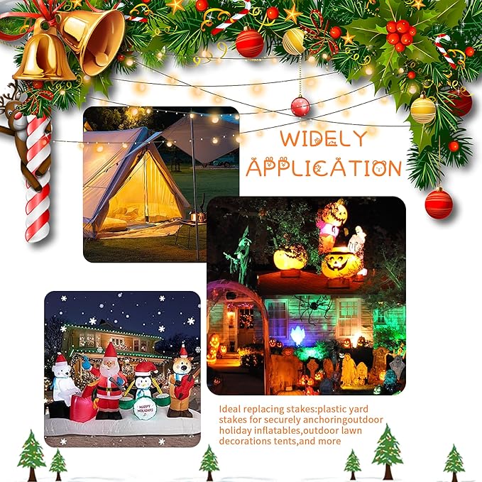 Holiday Inflatable Replacement Accessories Including Plastic Stakes Tether Hook and 1A Transformer Replacement Yard Inflatable Accessories Holiday Inflatable Decorations for Garden and Home Lawn