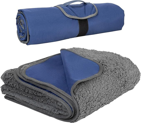 Tirrinia Large Waterproof Outdoor Blanket, Soft Warm Windproof Stadium Blanket with Sherpa Fleece and Foldable for Outdoor Sport, Baseball, Football, Beach, Concerts, Car