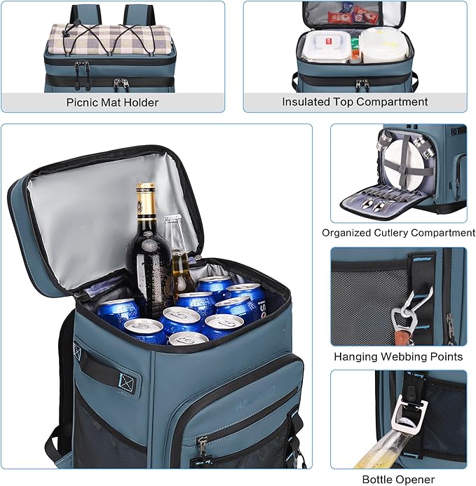 48Cans Cooler Backpack, Waterproof Insulated Backpack Cooler for Men & Women, Leakproof