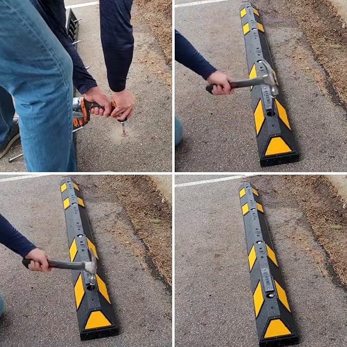 SmartSign Rebar Spikes - Pack of 12, Length 14", Diameter 1/2", Heavy Duty Metal Rebar Stakes for 6ft Parking Curbs/Wheel Stop/Speed Bump, Silver