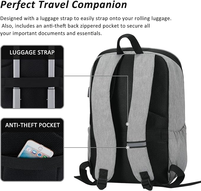 MAXTOP Deep Storage Laptop Backpack with USB Charging Port[Water Resistant] College Computer Bookbag Fits 16 Inch Laptop