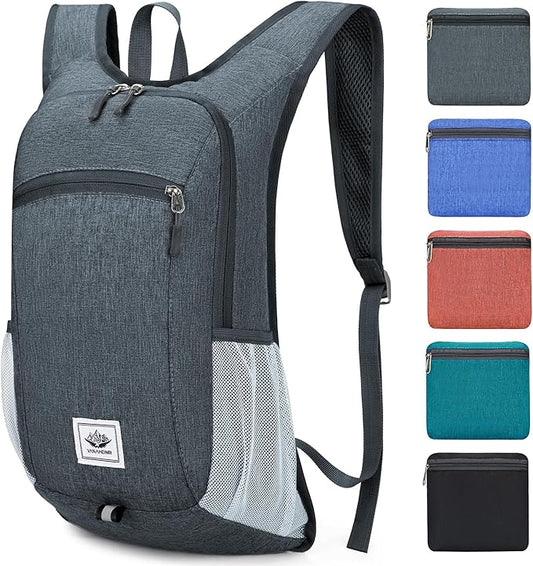 Esup 15L Lightweight Hiking Backpack Foldable Small Travel Backpack Packable Camping Backpack for Women Men (Dark Gray)