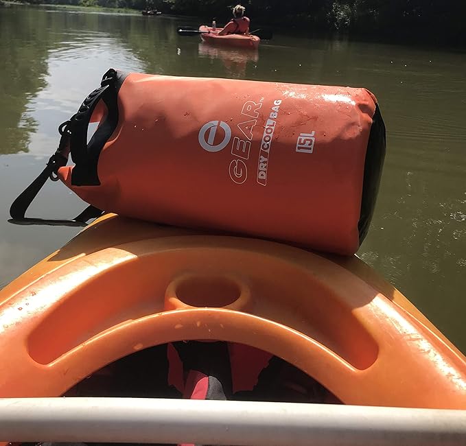 Enthusiast Gear Floating Cooler Bag Roll Top Insulated Dry Backpack – Leak Proof, Collapsible, Waterproof Cooler with Padded Shoulder Strap - Perfect for Kayaking Fishing Beach Hiking -15L