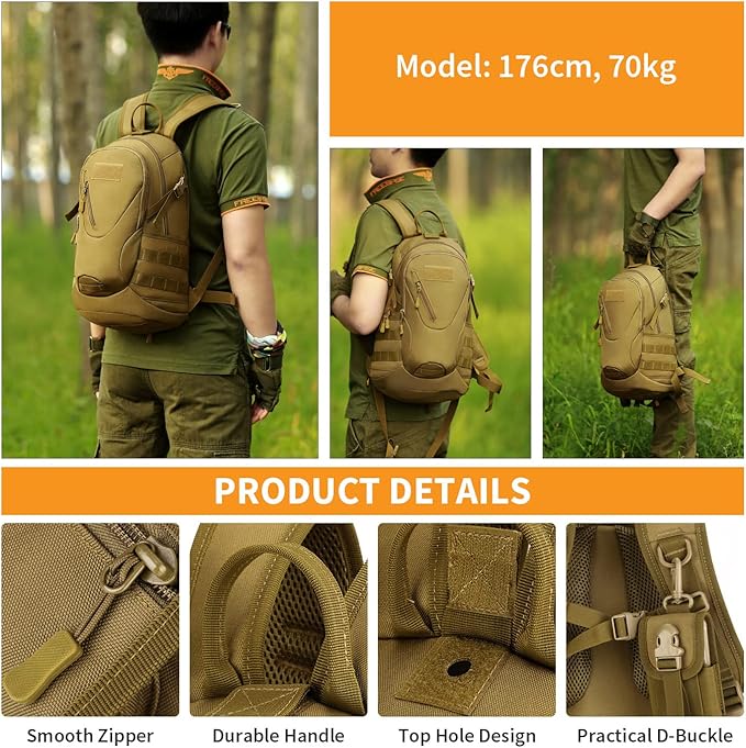 HUNTVP Military MOLLE Backpack Rucksack Gear Tactical Assbault Packbag 20L for Hunting Camping Trekking Travel | Rucksack, Gear, Assbault, Packbag, Hunting, Camping