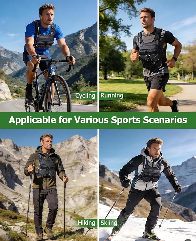 NOOLA Running Vest with 2L Water Bladder, Reflective Hydration Backpack for Men Women, Lightweight Chest Pack with Phone Pocket Adjustable Running Backpack for Marathon Fishing Cycling Hiking