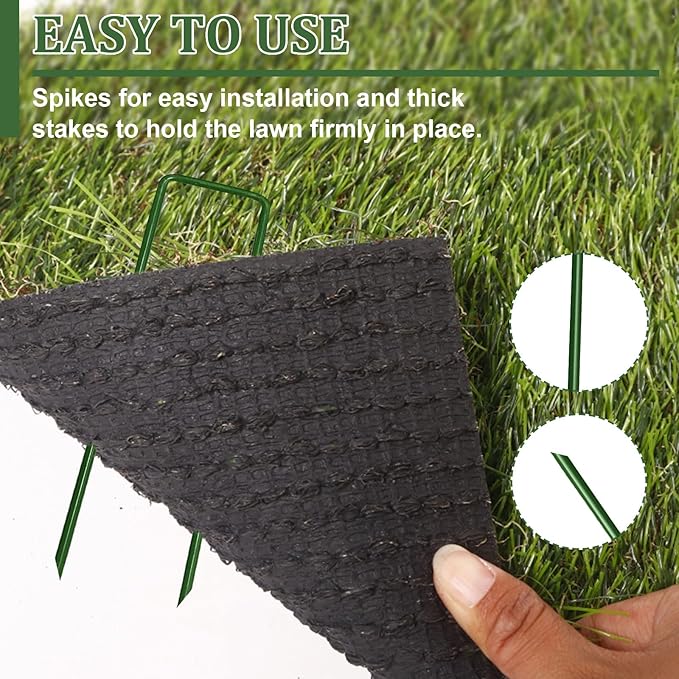 6 Inch Garden Stakes Galvanized Landscape Staples,U-Type Turf Staples for Artificial Grass, Rust Proof Sod Pins Stakes for Securing Fences Weed Barrier, Outdoor Wires Cords Tents Tarps, 50 Pcs