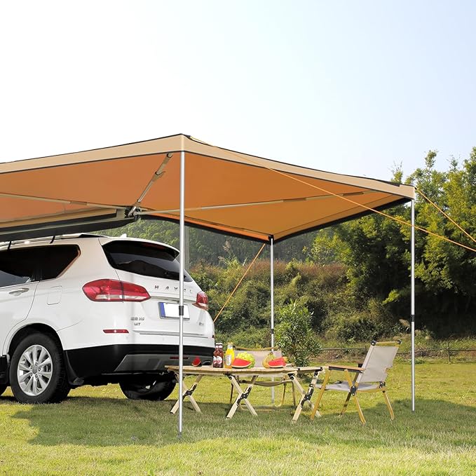 VEVOR 270 Degree Awning, Ultimate Sun Protection Vehicle Awning, Waterproof UV50+ Car Side Awnings with Carry Bag, All-Weather Free-Standing Overland Awnings Car Shelter for SUV Van Truck Camping