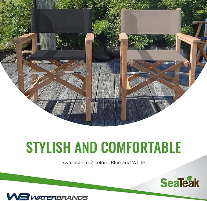 SeaTeak Director's Chair | with DURASLING Fabric Seat Cover | Foldable Director’s Chair
