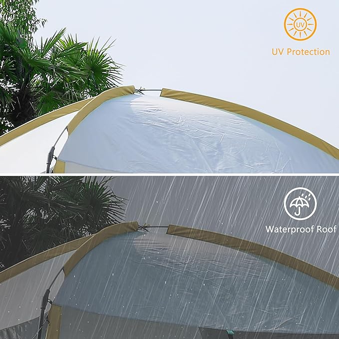 Screen House Room 11x11 Ft Mesh Net Tent Canopy Shelter Gazebo, Easy Setup & Waterproof & Sunshade, Suitable for Camping Trip, Backyard, Beach, Picnic