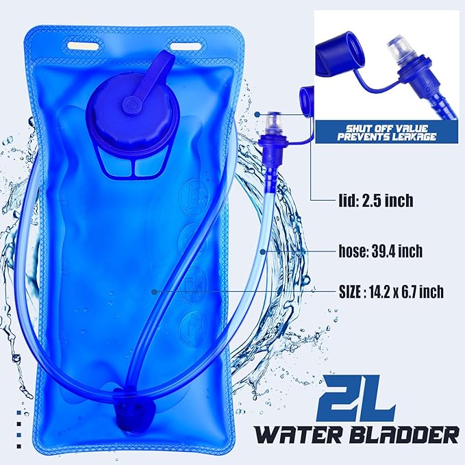 Buryeah 5 Pcs Hydration Backpack Pack with 5 Pcs 2L Water Bladder Lightweight Water Backpack with Hydration Bladder Hydration Backpack Hiking Backpack Water Rucksack Backpack Bladder Bag for Adults