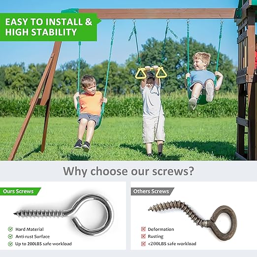 M5 20 Pcs 304 Stainless Steel Screws Eye,2.56 Inch Screw Self Tapping Eye,Load Bearing 200LB, Duty Eye Bolt for Wood Securing Cables Wire,Indoor & Outdoor Use (20, M5 2.56 Inch)