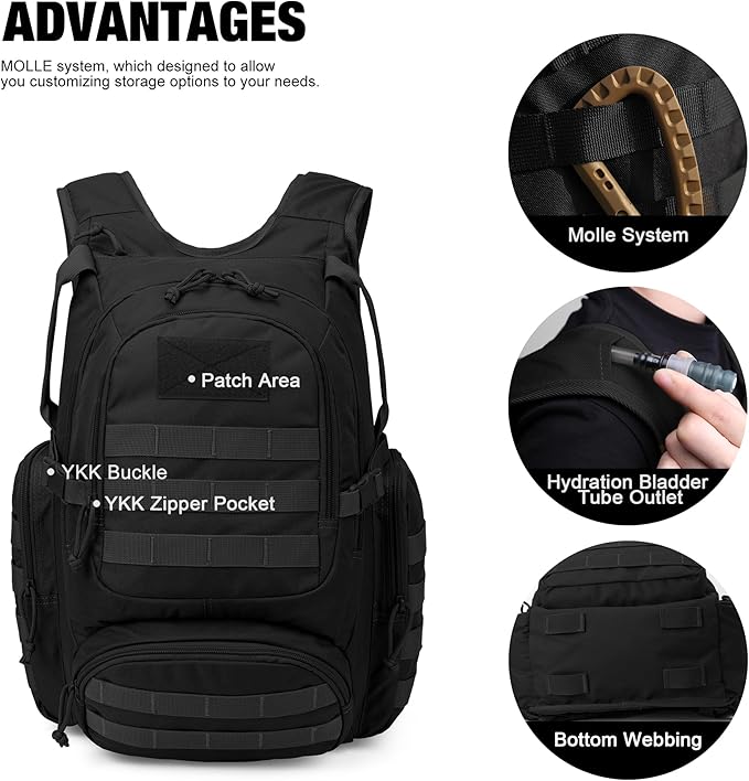 Mardingtop 25L Tactical Backpacks Molle Hiking daypacks for Camping Hiking Military Traveling Motorcycle