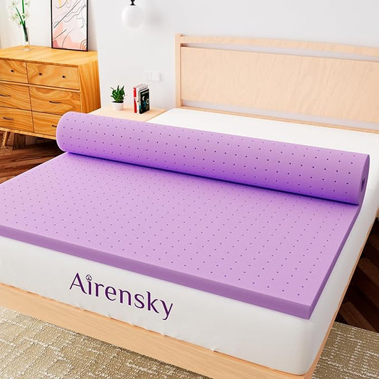 Airensky 3 Inch Cooling Gel Memory Foam Mattress Topper King Size - CertiPUR-US Certified Bed Topper, Pressure Relief for Back Pain, Breathable Design, Odor-Free (76"x80")