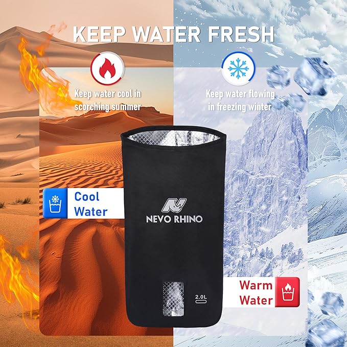 N NEVO RHINO 2PCS Water Bladder Insulator Bag, Protective Cooler Bag for 2L-3L Hydration Bladders, Insulated Water Bladder Sleeve Keeps Water Cool & Protects Bladders, Bladder is NOT Included