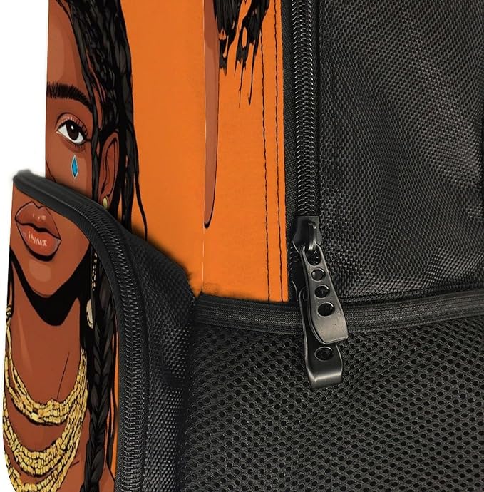 Rucksack Polyester Anti-Theft Multipurpose Cool Dreadlocks Hair Afican Woman Art Carry On Bag Large Capacity Travel and Sport Backpack Rucksack With Smooth Zippers