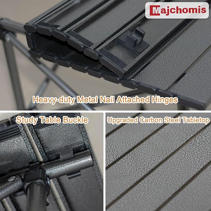 Portable Folding Camping Table for 2-4 Persons, Outdoor Lightweight Roll Up Camping Table with Carry Bag for Hiking, Picnics, BBQs, Beach Trips & Tailgating(20.8 inch Black)