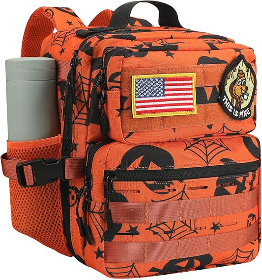 9L Mini Tactical Backpack for Men Women,Small Military Tactical Backpack for Gym,Hiking,Camping,Cycling (Halloween Phantom)