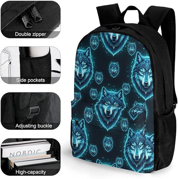 Convenient Anti-Theft Dual Shoulder Bag for Biking and Hiking Adventures, Blue Wolf, Travel Hiking Daypack