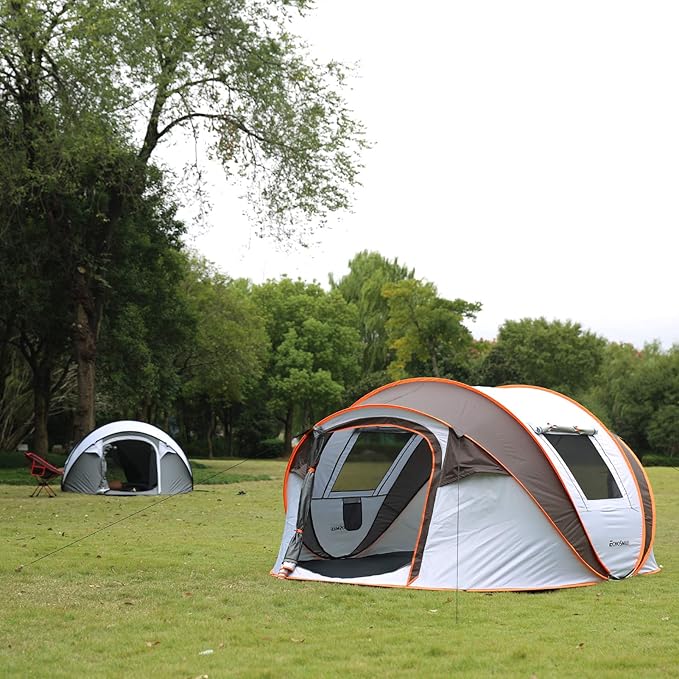 EchoSmile Instant Pop Up Camping Tent, 2/4/6 Person, Easy Setup Tent, Water Resistant Dome, Portable with Carry Bag