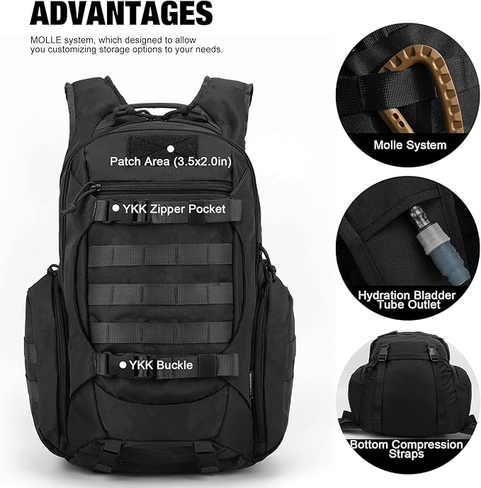 Mardingtop 28L Tactical Backpacks Molle Hiking daypacks for Camping Hiking Military Traveling Motorcycle