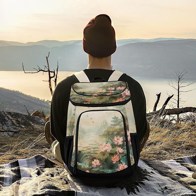YETTASBIN Leakproof 36 Cans Cooler Backpack for Men Women - Lotus Insulated Backpack Cooler Large Capacity Waterproof Lunch Bag for Hiking, Camping, Beach, Fishing, Work