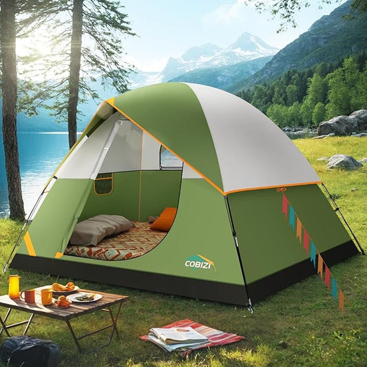 COBIZI 4-6-8-10 Person Camping Tent, Spacious Family Tents for Camping Ideal, Hiking, 3500mm Waterproof Double-Layer Windproof Tent for Hiking & Backpacking